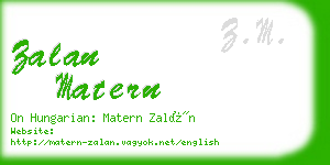 zalan matern business card